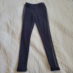 Black leggings w/ rhinestone stripe detail
